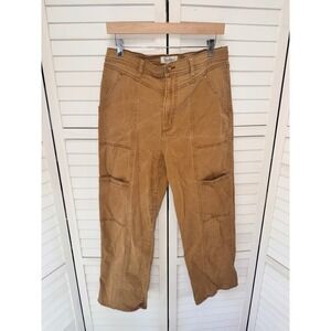Jessica Simpson Utility Pants Women Brown High Rise Straight Leg Carpenter 31